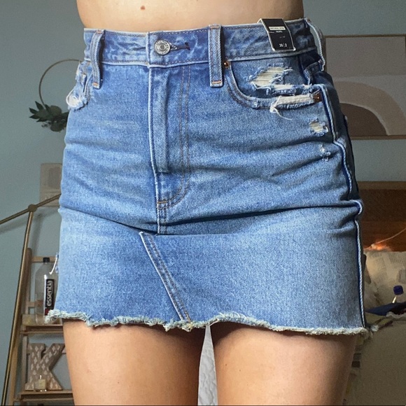 Abercrombie & Fitch Dresses & Skirts - nwt denim distressed abercrombie & fitch skirt